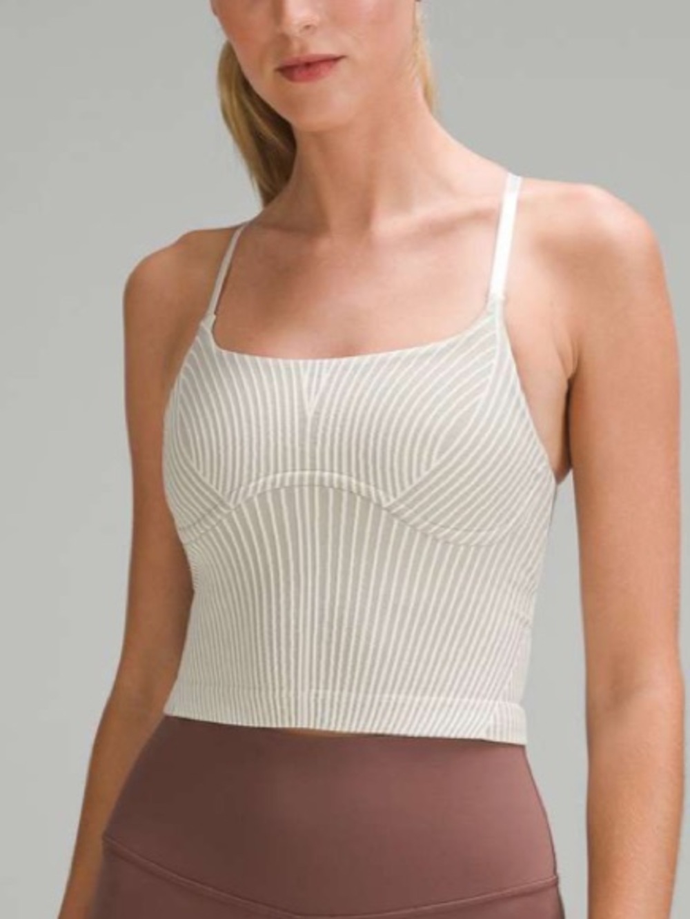 Lululemon Strappy Seamless Yoga Shelf Tank Top - Beige